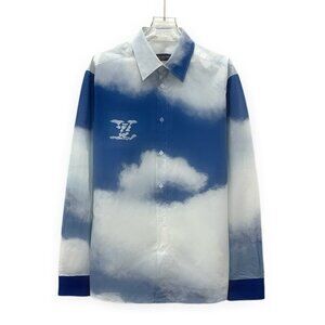 Louis Vuitton Sky & Cloud Print Cotton Long-Sleeve Shirt L Made In Italy